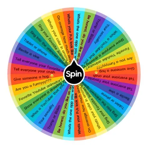 What are the random questions in spin wheel game?