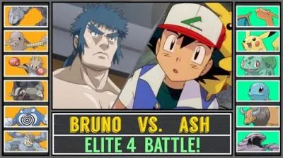 Does ash ever battle the elite four?