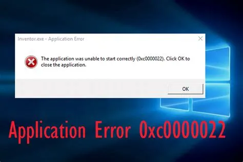 What is pc error 0xc0000022?