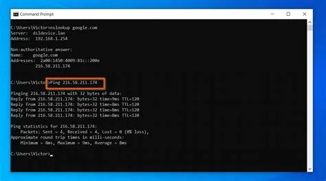 How do i ping google ip?