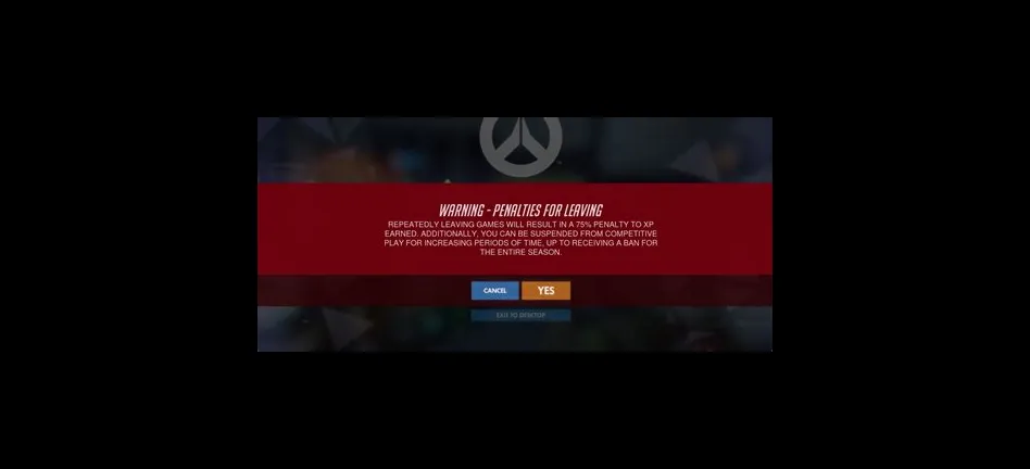 Can you get banned from overwatch for leaving?