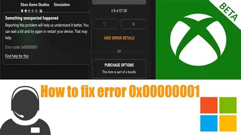 What is 0x00000001 on xbox launcher?