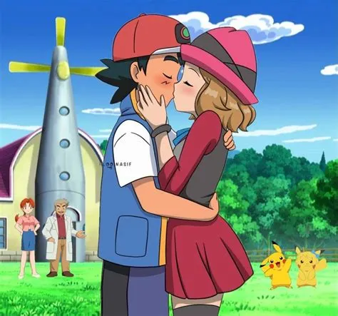 Who does ash kiss first?