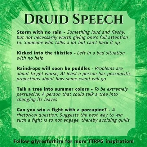 What language should a druid speak?