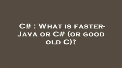 Why is java so much faster than c?