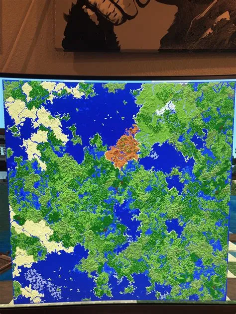 What is the size of a map in minecraft?