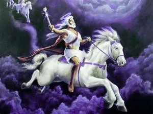 Which god has a white horse?