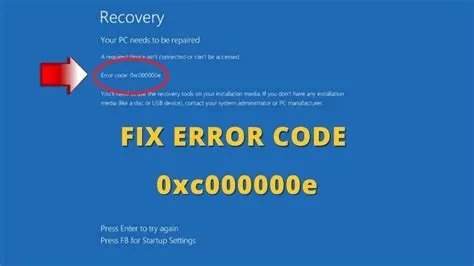 What is error code 0xc0000000e?