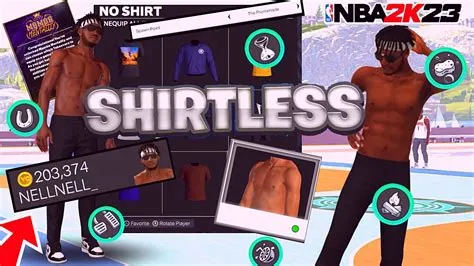 What level can you go shirtless in 2k23?