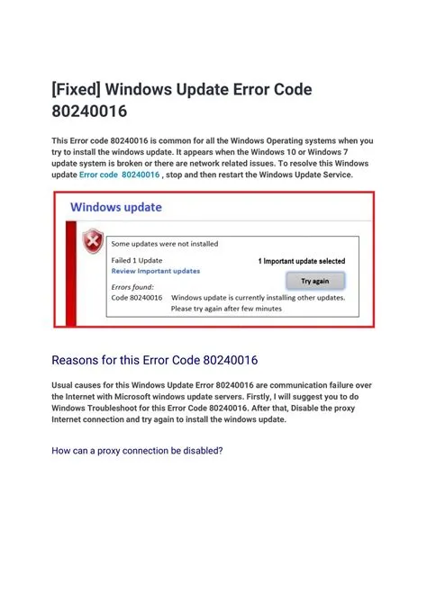 What is code 80240016?