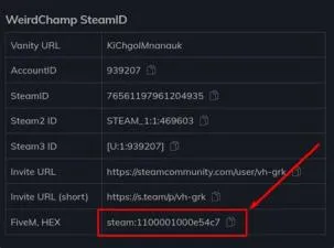 What is hex id on steam id?