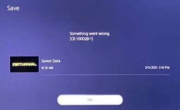 What does error code ce 100028 1 mean on ps5?