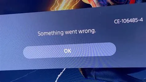 What is error code ce 106485 4 on the ps5?