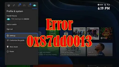 What is error code 0x87dd0013?