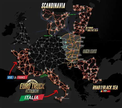 How many countries are in euro truck simulator 2?