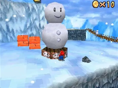 How do you stop snowmans body in mario 64?