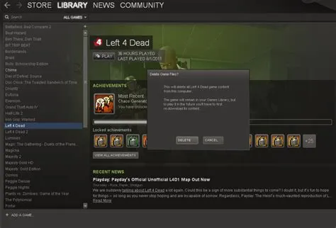 What happens if a steam game is removed?