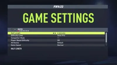 How do i change settings on fifa 22?