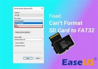 Why cant i format 64gb sd card to fat32?