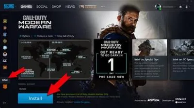 How big is modern warfare to install on pc?